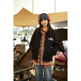 Unisex Jacket Washed Overalls Detroit Jacket Retro Lapels Coat